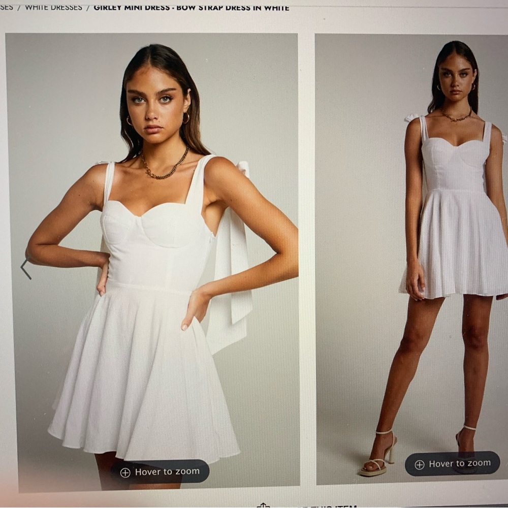 White Bow Strap Mini Dress -Sz 4 NWT
